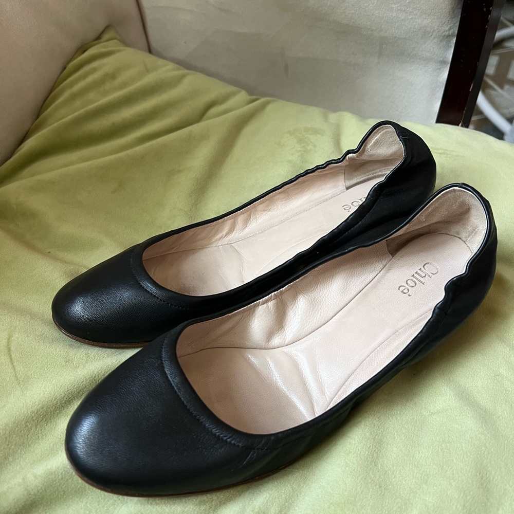 Chloe clear heel ballet flats size 38